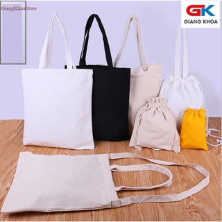 [Giá sỉ] Túi vải bố, Túi vải Canvas trơn Màu Trắng - Màu Đen Màu Be Size 36cm x 31cm
