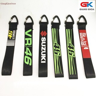 Móc khóa dây Strap dây vải chữ