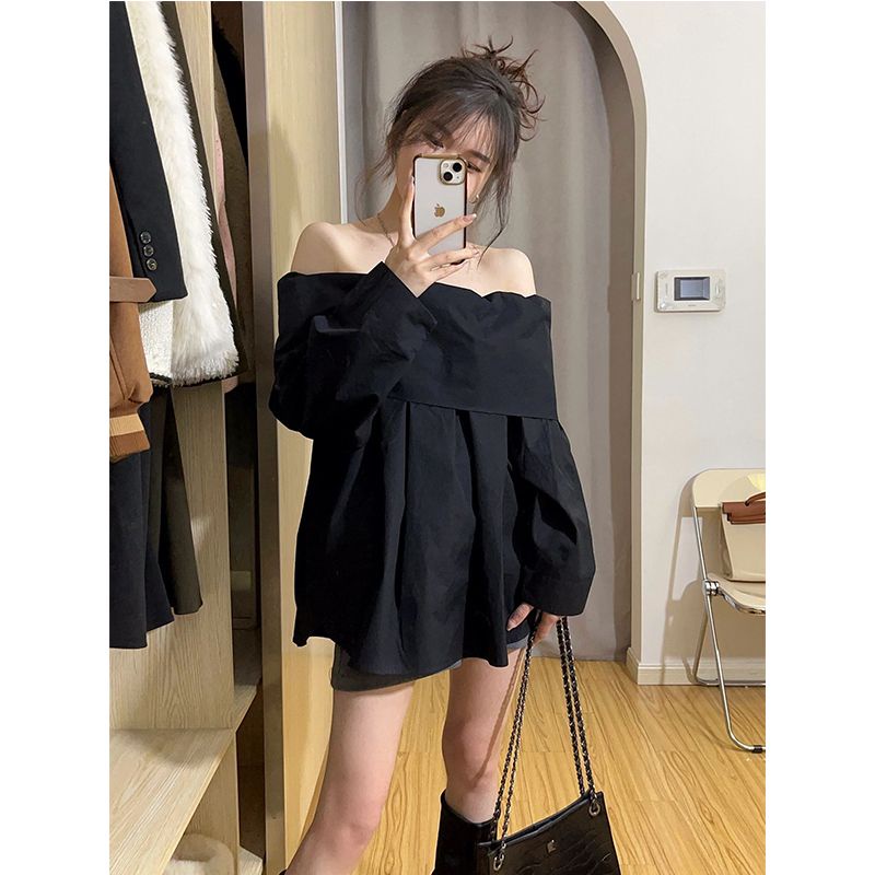 Áo Sơ Mi Tay Dài Lệch Vai Kiểu Pháp Thời Trang Mùa Hè Cao Cấp Cho Nữ Tw