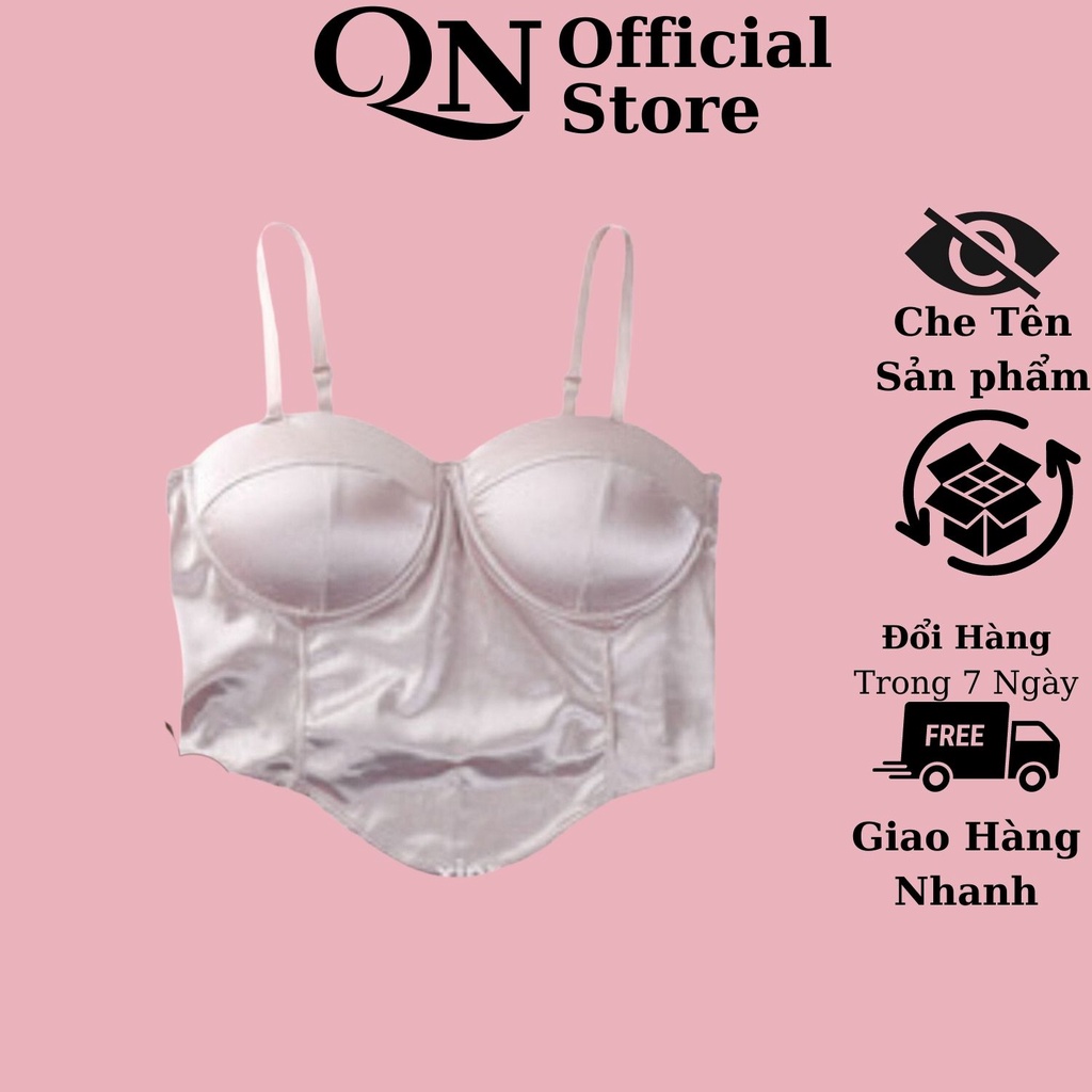 Áo bra nữ satin lưng nhún nâng ngực có gọng mút mỏng mềm mại 2 dây thời trang CLOVER - 00881