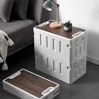 Thùng đựng đồ mặt gỗ gấp gọn, thùng đựng đồ xe ôtô, hộp đựng đồ gấp gọn đa năng gia đình văn phòng cắm trại camping