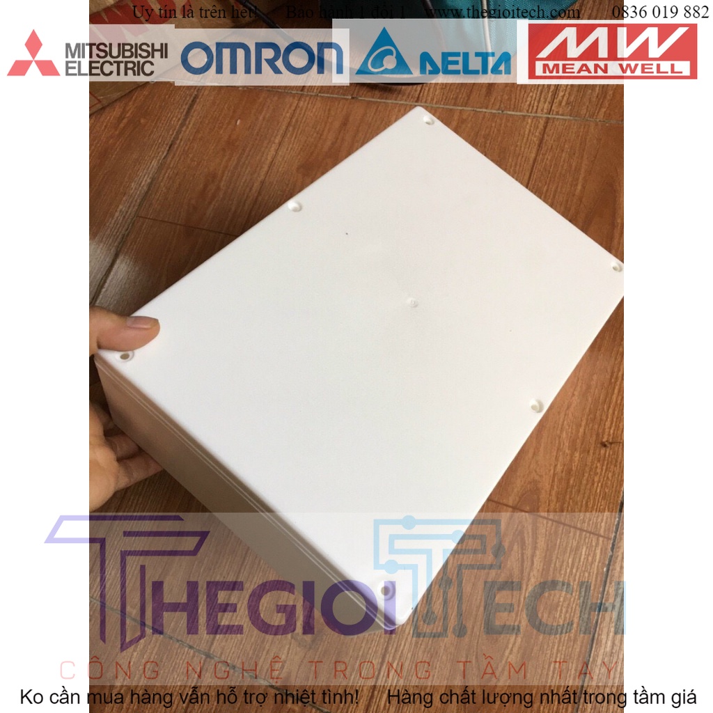 Hộp nhựa ABS 265x185x95mm kèm ốc vít và ron cao su chống nước, hộp nhựa đựng mạch điện tử, Hộp kỉ thuật - Đen có ốc & ron