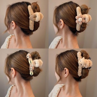 Kẹp tóc hình cá mập phối lông phong cách hàn quốc thời trang cho nữ