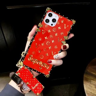 Ốp lưng iPhone 15 14 13 12 11 Pro Max X XS XR 6 7 8 Plus Vỏ điện thoại di động chống sốc thương hiệu thủy triều vuông thời trang sang trọng