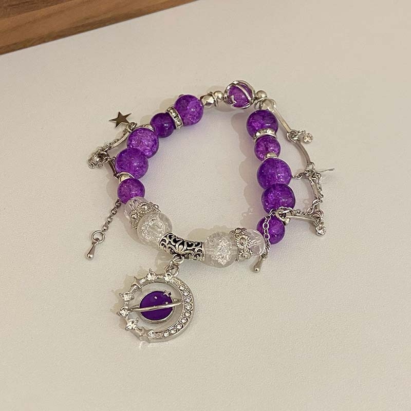 Vòng Tay Màu Tím Họa Tiết Hành Tinh Độc Đáo Thời Trang Mùa Hè 2023