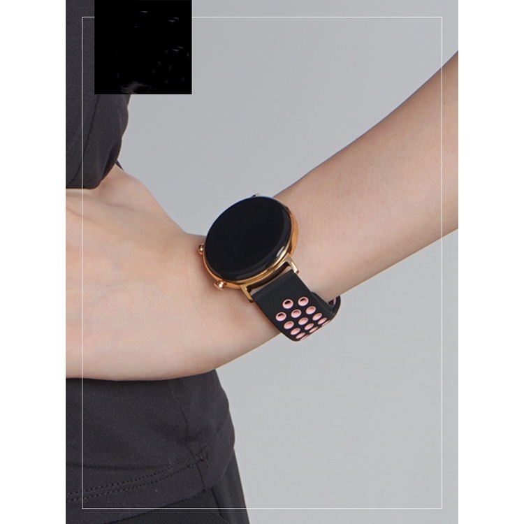 Phù Hợp Dây Đeo Silicon Hai Màu Thoáng Khí Chống Nước Cho Đồng Hồ Thông Minh samsung galaxy watch 6 5 4 40mm 44mm 6