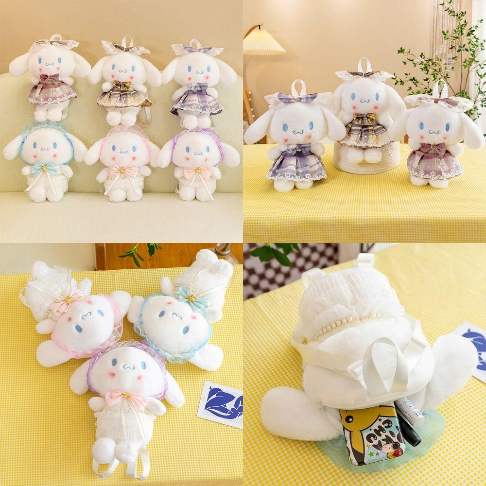 Shanhai cinnamoroll Ba Lô Bông Kẻ Sọc Caro Hình Chú Chó Hoạt Hình Có Thể Điều Chỉnh Được
