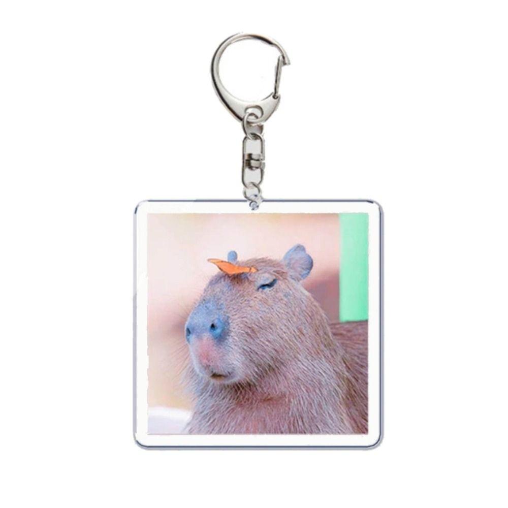 Shanhai Móc Khóa acrylic Hình capybaras Hoạt Hình Vui Nhộn