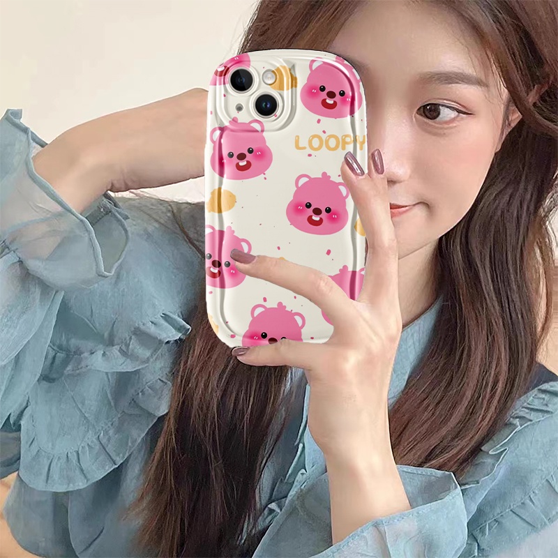 Ốp lưng Hải hải hải màu hồng LOOPY Su mềm xà phòng chống chấn cho samsungA12-4G A12-5G M12 A03S A13-4G A23-4G A23-5G A32-4G A03 A11 M11 A13-5G A04S-4G A50 A30S A50S A21S