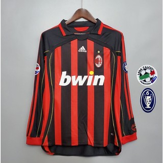 Áo bóng đá dài tay phong cách retro 06 / 07 milan