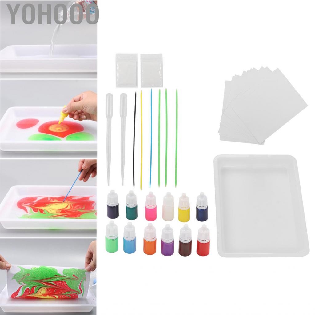 Yohooo Water Art Paint Set  Marbling Kit Safe Reliable DIY Painting for Party Game School Activities