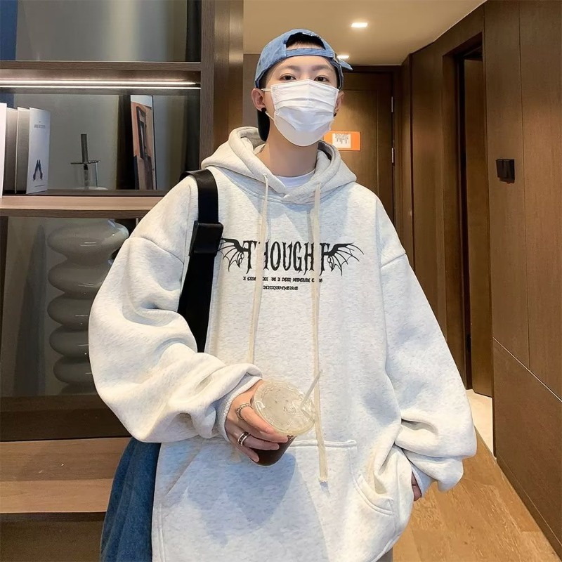 Áo hoodie Nhung Dày Tay Dài oversize m-5xl 90kg In Họa Tiết Hoa Hồng Thời Trang Cho Cặp Đôi