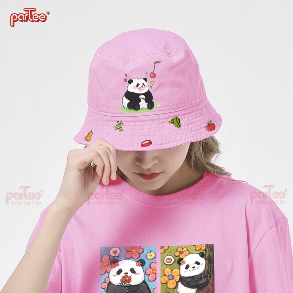Pandabiz | Mũ Nón Bucket Cotton Gấu Trúc Panda Fubao Hoa Hoa Manh Lan Tam Tái Tử Thất Tử Quốc Bảo Parteeshopvn