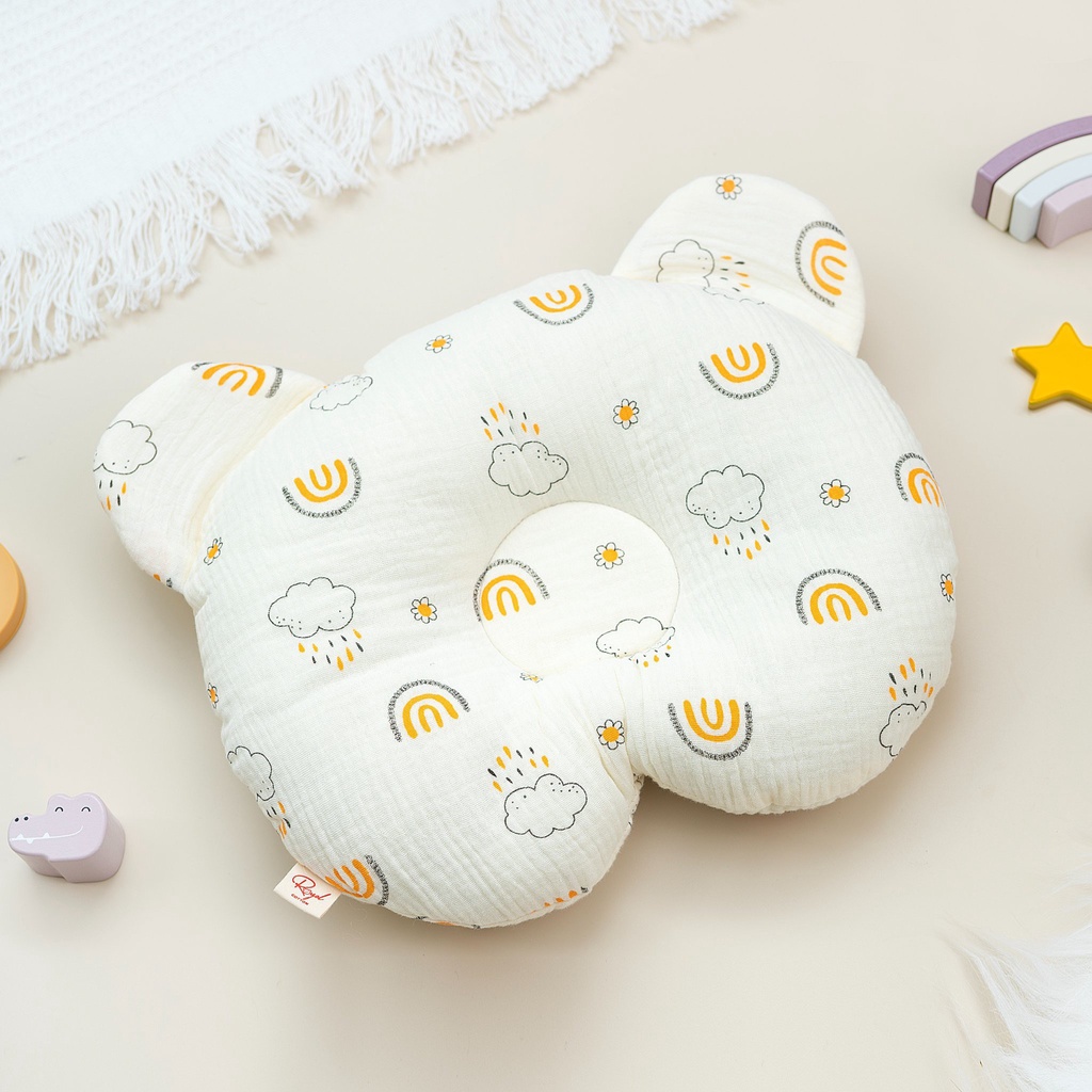 Gối Tai Gấu Royal chống bẹt đầu vải xô muslin cao cấp CarynShop