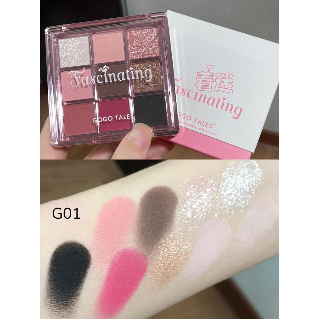 Bảng Phấn Mắt 9 Ô GOGO TALES Fascinating Glaze Tinting GT452 15.3g bảng mắt gogotales 9 màu mịn lì bắt sáng lung linh | BigBuy360 - bigbuy360.vn