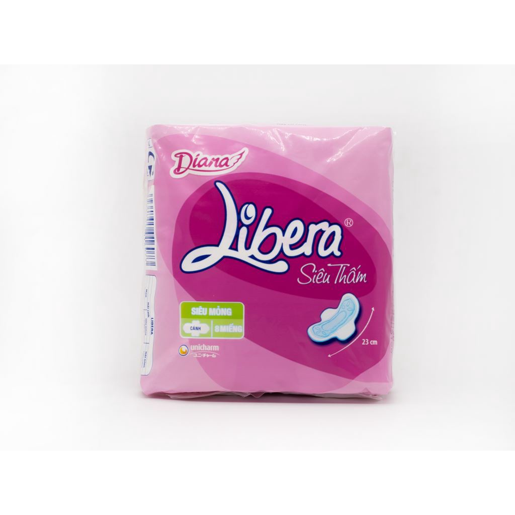 Combo 6 Băng Vệ Sinh Diana Libera siêu thấm siêu mỏng cánh 23cm 8miếng