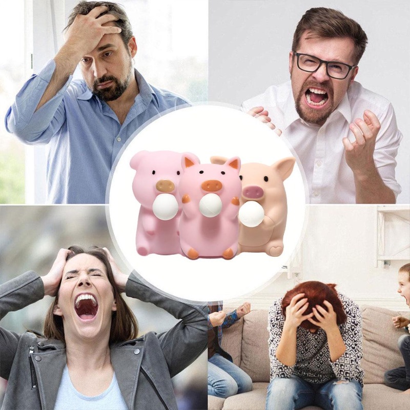 Tpr Đồ Chơi Thổi Bong Bóng Bằng Nhựa Hình Chú Heo Nhỏ Dễ Thương Có Nhạc / Đồ Chơi Nén Và Thông Hơi