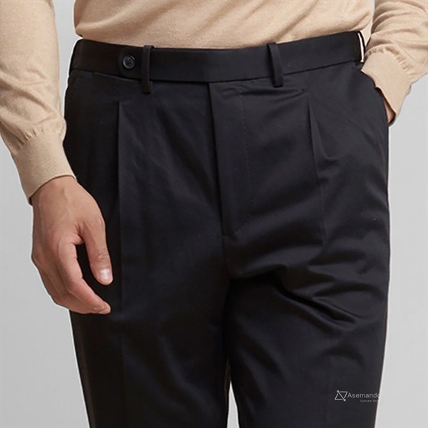 Quần tây đen nam basic, cạp cao quần âu nam Asemando chuẩn Classic Sartorial