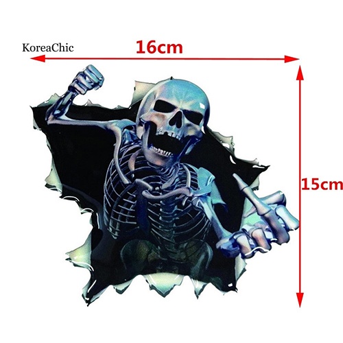 Decal DáN Trang Trí HìNh ĐầU Lâu 3d Cho Xe Hơi