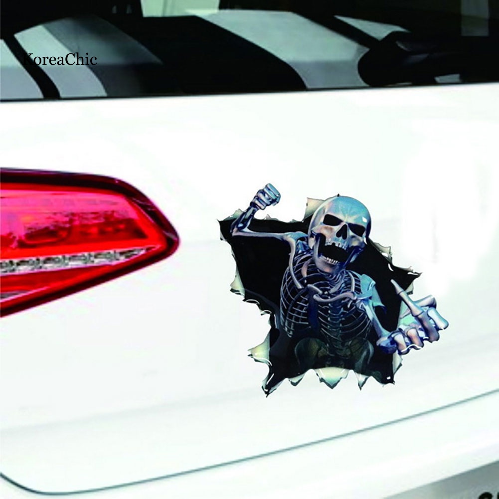 Decal DáN Trang Trí HìNh ĐầU Lâu 3d Cho Xe Hơi