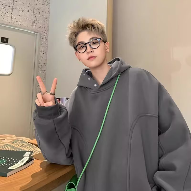 Áo Khoác Nam Dài Tay Có Mũ Thời Trang Đường Phố Mới