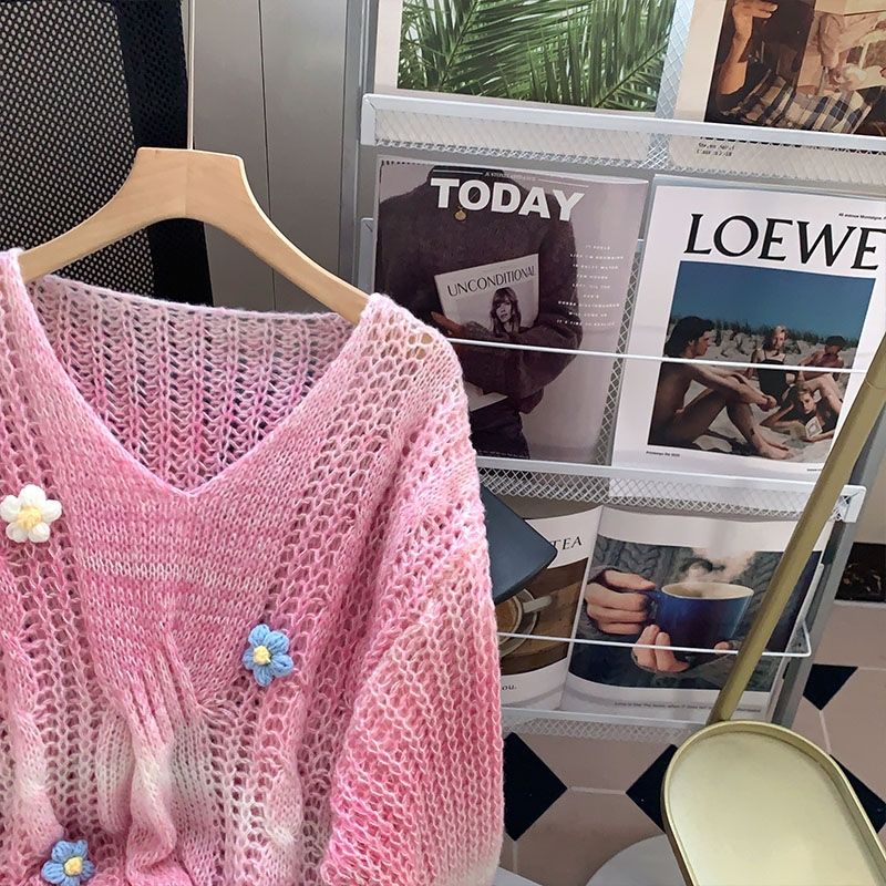 Áo sweater Dáng Rộng Họa Tiết Hoa Thời Trang Mùa Thu Phong Cách Mới Cho Nữ