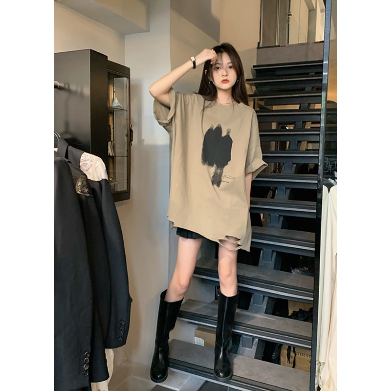 Áo Thun Tay Ngắn Dáng Rộng plus size Cho Nữ 40-150kg 150kg c11577