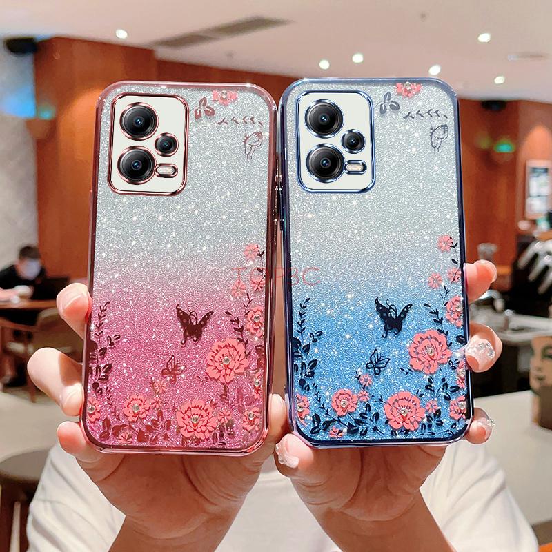 Ốp lưng redmi note 12 pro 5g  Ốp Điện Thoại Họa Tiết Bươm Bướm Lấp Lánh Cho redmi note 12 pro 5g note12 5g poco x5 5g MMHY