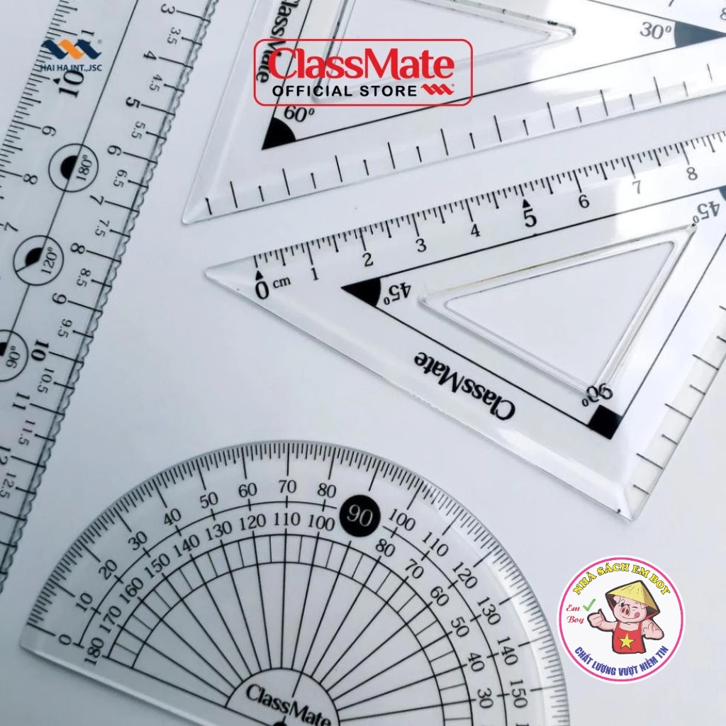 Bộ Thước Eke Đo Góc CLASSMATE 4 Món CL-RS103
