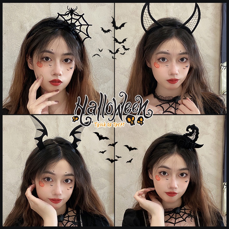 Cài Tóc Hình Sừng Quỷ Đen Vui Nhộn Cho halloween