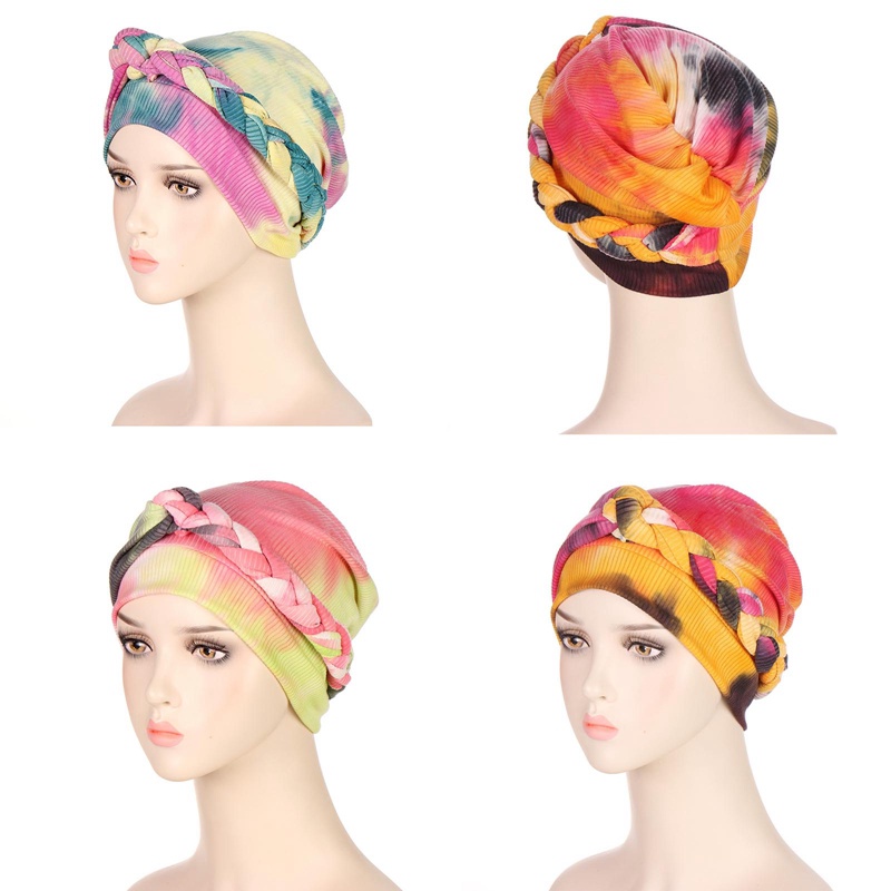 Mũ Trùm Đầu turban Co Giãn Nhuộm Màu Thời Trang