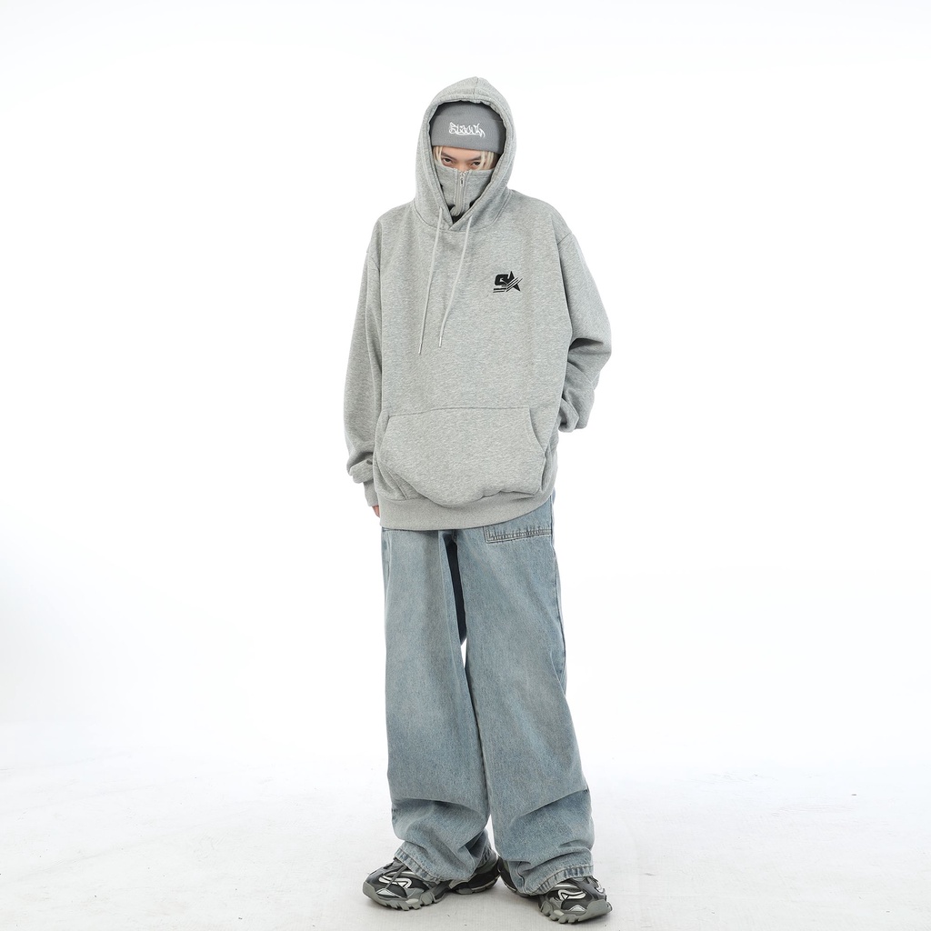 YOUTANG Áo Hoodie Dáng Rộng Phong Cách Đường Phố Mỹ Cho Nam Nữ