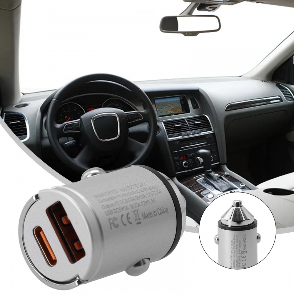 Tẩu Sạc Nhanh usb type c Thông Minh Cho Xe Hơi