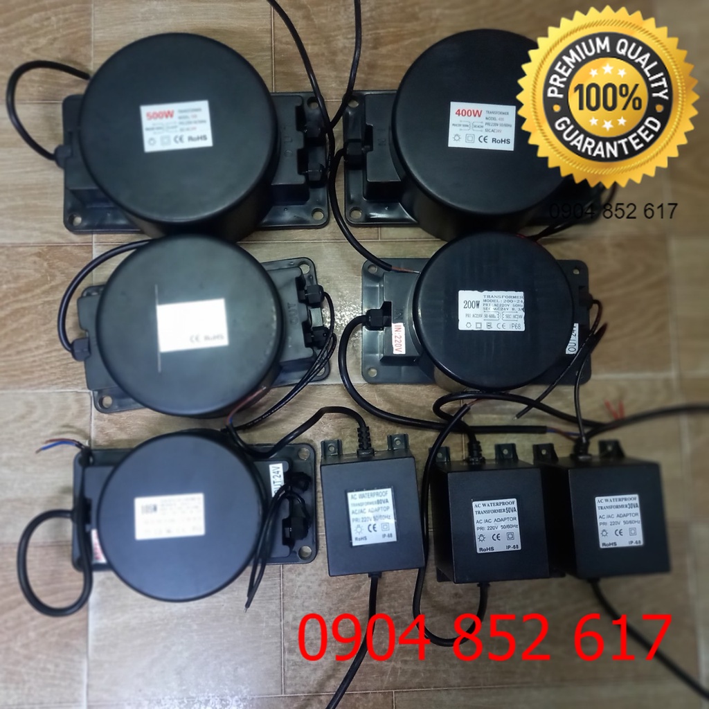Bộ đổi nguồn Adapter 24V AC IP68 cho đèn âm nước bể bơi, bể cá, hồ nước Bảo Hành 24 tháng