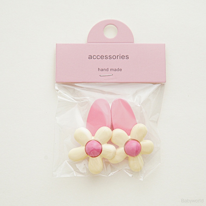 Kẹp Tóc mini Hình Hoa Màu Hồng Dễ Thương Phong Cách Hàn Quốc Cho Bé Gái