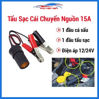 Dây kết nối 1 đầu tẩu sạc ô tô 1 đầu kẹp acquy