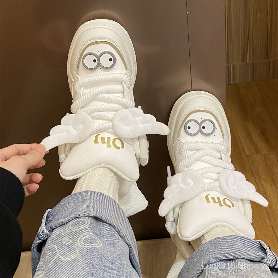 Giày Sneaker Đế Phẳng Dày Dặn Phong Cách Nhật Bản Dễ Thương Thời Trang 2023