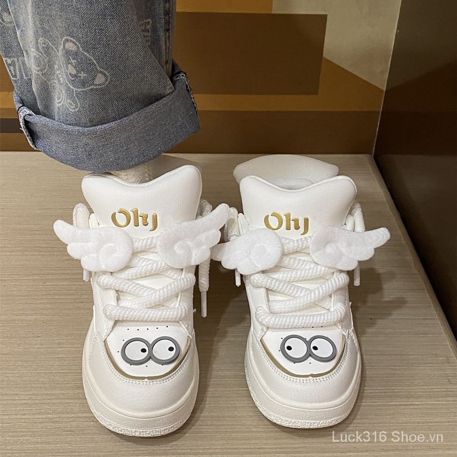 Giày Sneaker Đế Phẳng Dày Dặn Phong Cách Nhật Bản Dễ Thương Thời Trang 2023