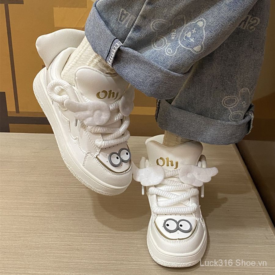 Giày Sneaker Đế Phẳng Dày Dặn Phong Cách Nhật Bản Dễ Thương Thời Trang 2023