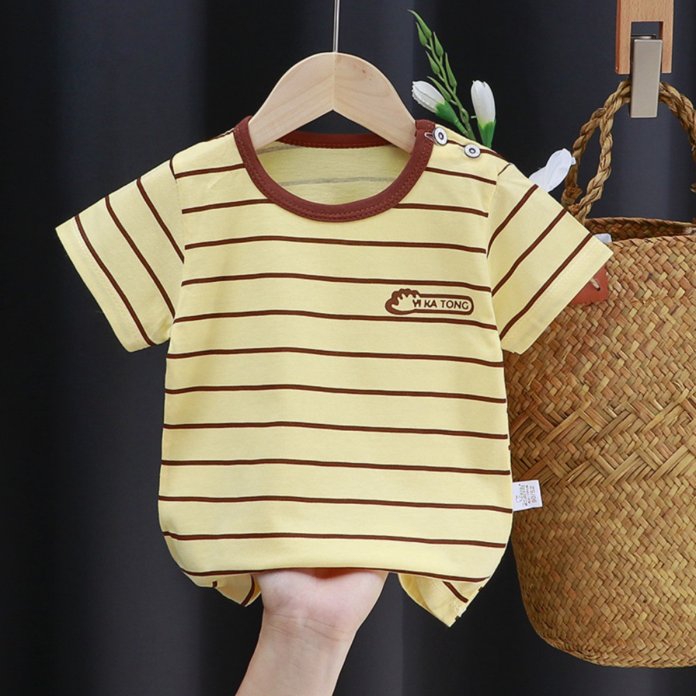 Áo Thun cotton Ngắn Tay Họa Tiết Hoạt Hình Thời Trang Mùa Hè Dành Cho Bé