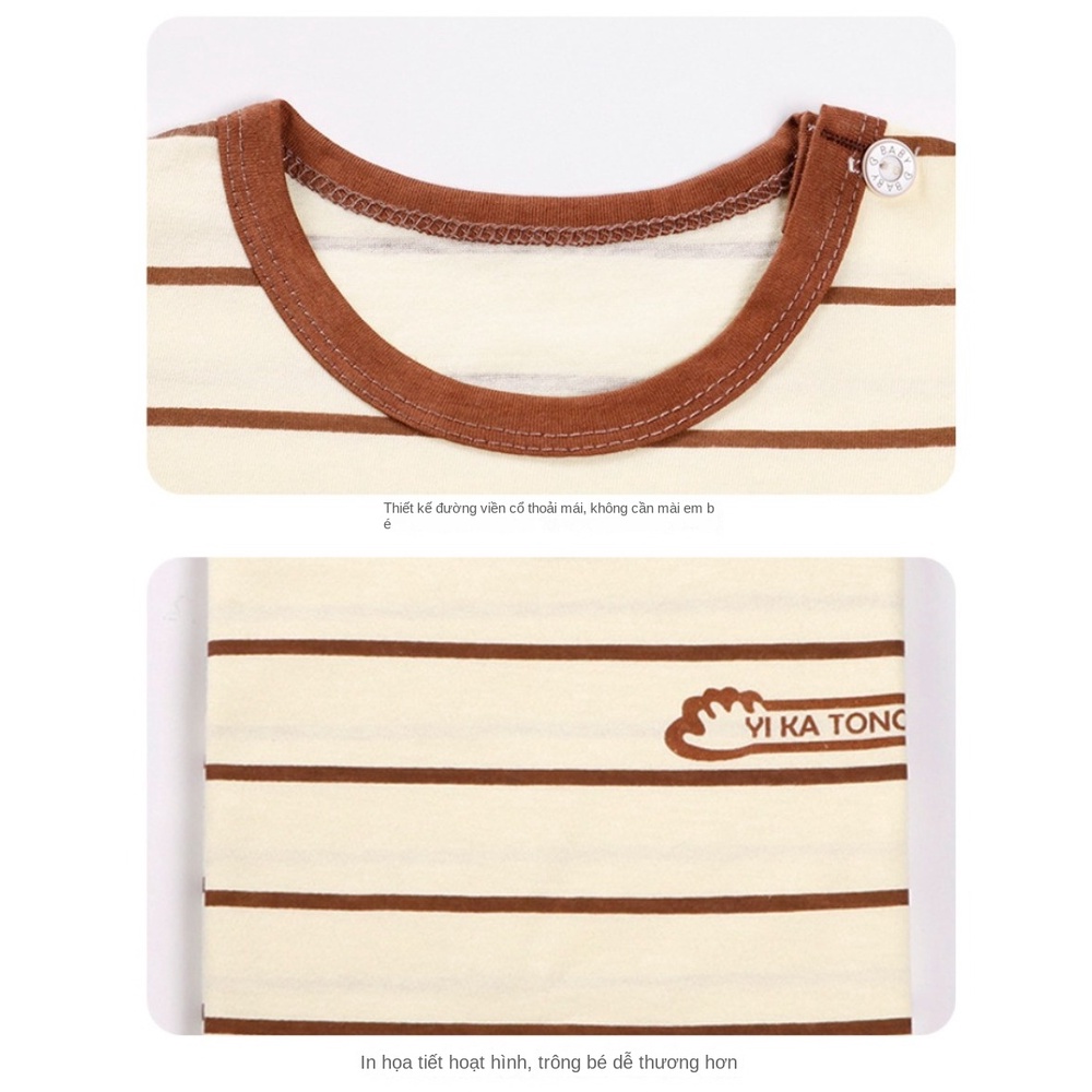 Áo Thun cotton Ngắn Tay Họa Tiết Hoạt Hình Thời Trang Mùa Hè Dành Cho Bé