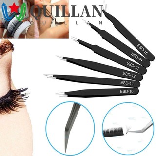 Quillan eyebrow tweezers straight precision anti-static curved tool kit