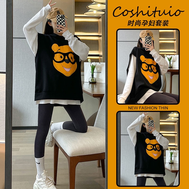 YHTN đồ bầu mặc nhà áo bầu công sở xinh tay dài Thời trang bigsize set dễ thương bộ bầu