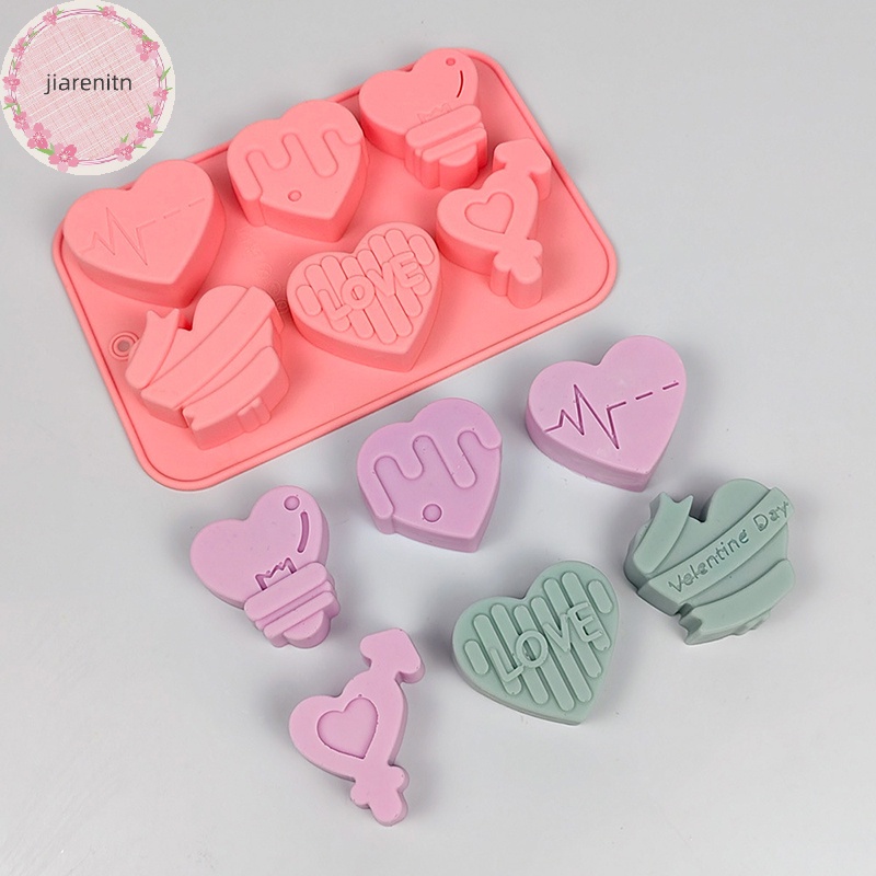 Khuôn Silicon 6 Lỗ Hình Trái Tim Làm Bánh Kẹo Socola vn