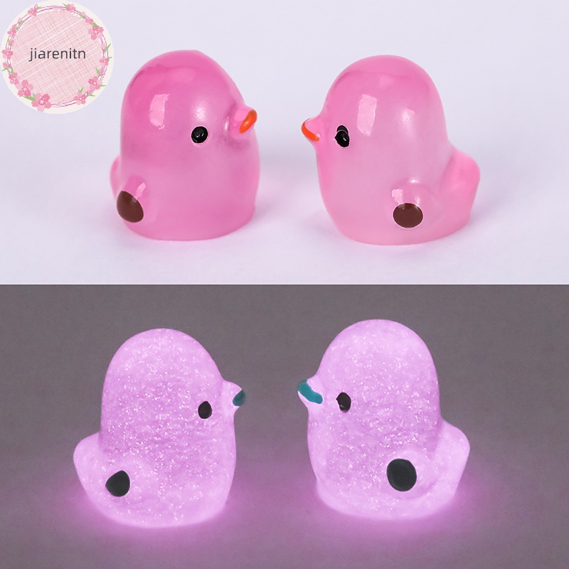 Set 1 / 5 Mô Hình Gà Con Dạ Quang Trang Trí Tiểu Cảnh vn