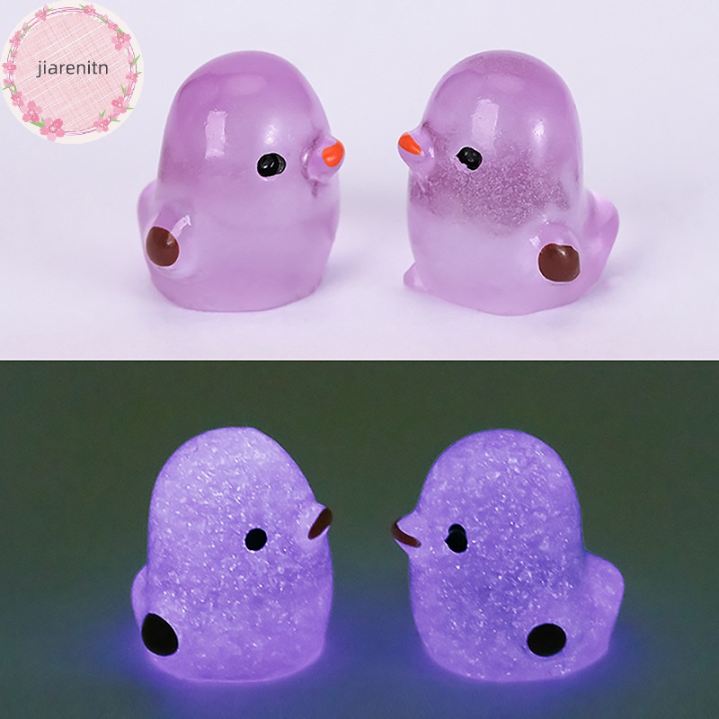 Set 1 / 5 Mô Hình Gà Con Dạ Quang Trang Trí Tiểu Cảnh vn