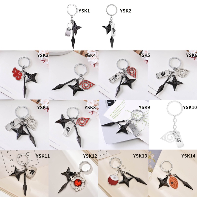 Kunai shuriken konoha Móc Chìa Khóa Xe Hơi Họa Tiết anime naruto