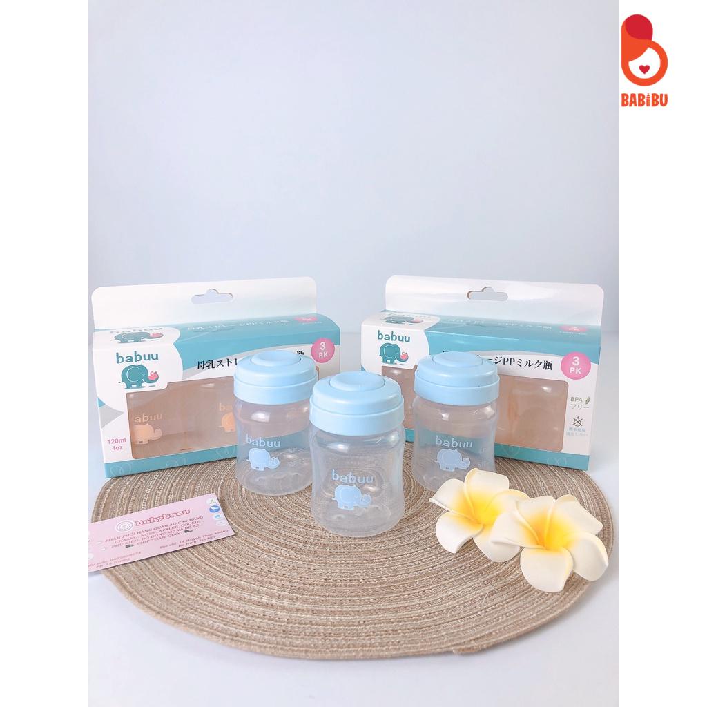 Bộ Trữ Sữa 3 Bình Cao Cấp, Babuu Baby Nhật Bản Dung Tích Tối Đa 150ml Cho Bé Babibu