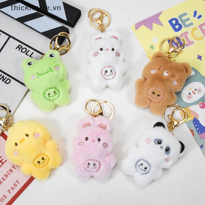 Móc Khóa Hình Gấu Trúc / Thỏ / Ếch Nhồi Bông Dễ Thương vn