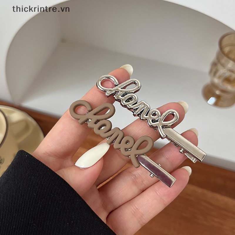 Th Kẹp Tóc Kim Loại Hình Chữ Cái Màu Hồng Đáng Yêu Cho Nữ vn